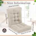 Juexica 4 Sets Outdoor Patio Cushions High Back Outdoor Chair Cushions Rocking Cushion Waterproof Indoor Patio Fastness Chair Pads with Ties for Seasonal Indoor Home Office(Beige), 16 X 16 X 3.5