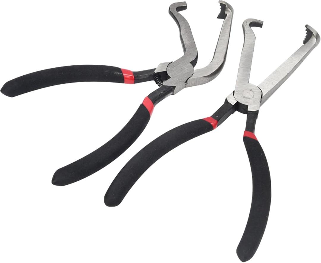 2Pcs Electrical Disconnect Pliers for Cars, Electrical Connector Removal Pliers Automotive Fuel Line Disconnect Repair Tool Set for Fuel Injectors, Sensors (Black)