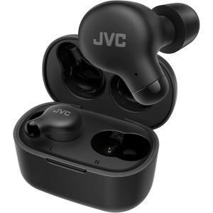 JVC Marshmallow True Wireless Bluetooth 5.3 Earbuds  28H Battery, Memory Foam Earpieces for All-Day Comfort, IPX4 Water Resistant, Mic, Compact Case, for iPhone & Android (Black)