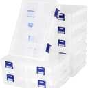 8 PCS 8 Grid Plastic Organizer Box, Clear Storage Box with Dividers Tackle Box Organizers for Jewelry, DIY Beads, Buttons, Fishing Hook