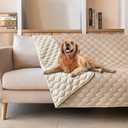 gogobunny 100% Double-Sided Waterproof Dog Bed Cover Pet Blanket Sofa Couch Furniture Protector for Puppy Large Dog Cat, Reversible (82x102 Inch (Pack of 1), Dark Beige/Light Beige) 