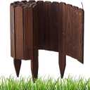 3PACK, 12FT Total Length Wood Garden Edging Border Wooden Garden Fence No Dig Landscape Edging Decorative Flower Bed Border Courtyards Planting Tree Fence Patio Path Edging -11.8" H x 48" L
