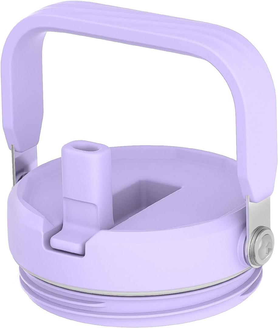 Replacement Lid with Flip Straw and Top Handle, Fits Only Cafezi 30oz/40oz/50oz/64oz Tumblers, Screw On (Light Purple)