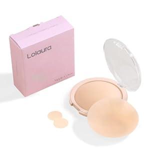 Lolaura Nipple Covers for Women, Reusable Silicone Pasties, Invisible Breast Petals, Waterproof & Hypoallergenic, Comfortable Skin-Tone Adhesive Pads, for Backless Strapless Dresses, with Travel Box