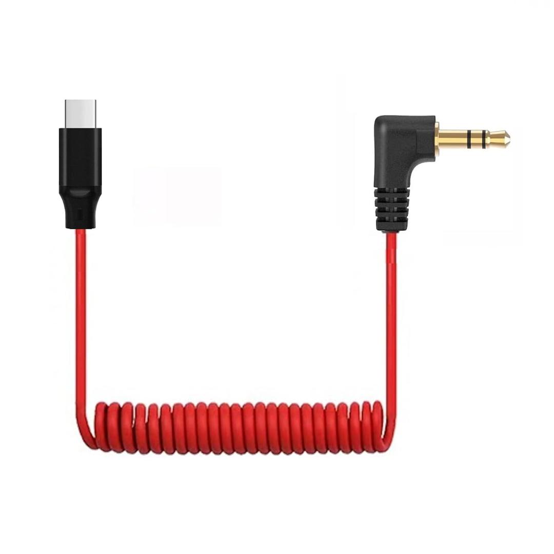 USB C to 3.5mm TRS Microphone Cable for Rode, Movo, Comica, Deity & Other External Mic, Compatible with iPhone 15/16, Samsung Galaxy, LG, Pixel & Android Devices with USB C Port