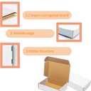 50 Pack 9x6x2 Shipping Boxes, White Corrugated Cardboard Packaging Box for Small Business