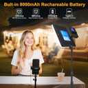 2 Packs LED Video Light with 63" Tripod Stand, QEUOOIY 20W Bi-Color Photography Lighting Kit, Dimmable 2500-8500K Studio Conference Light, Built-in 8000mAh Battery for YouTube/TikTok/Vlog/Streaming