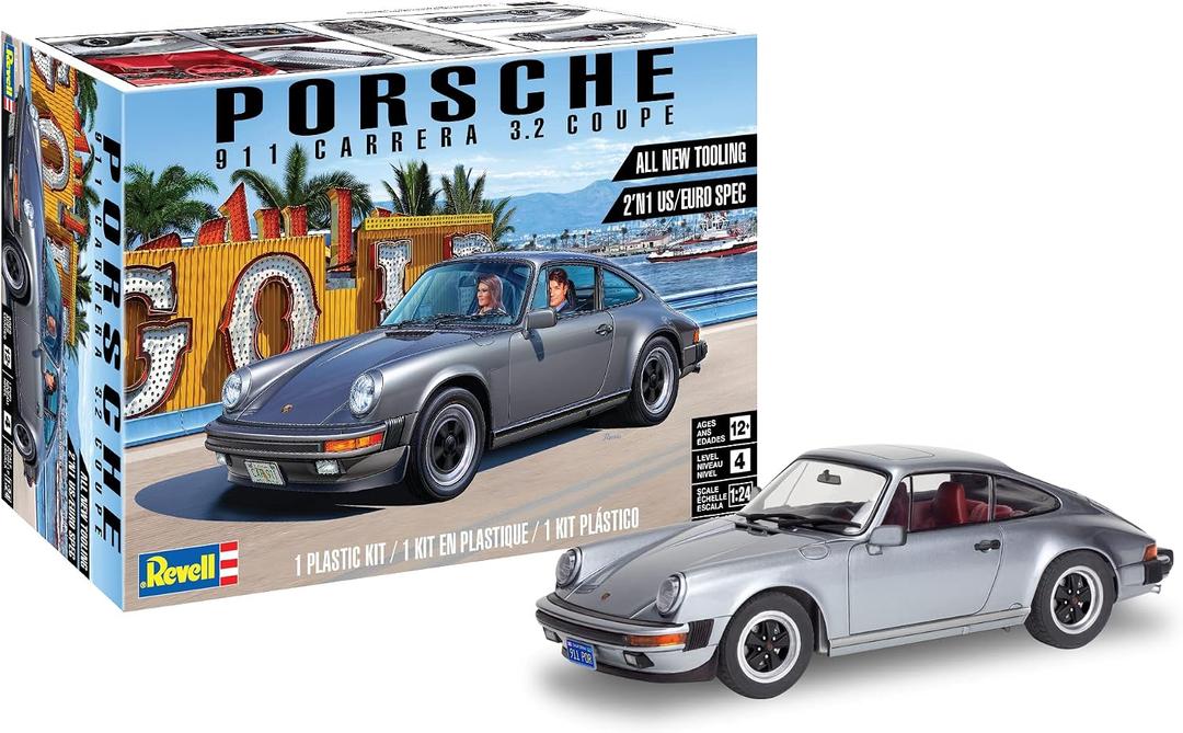 Revell 85-4521 Porsche 911 Carrera 3.2 Coupe 2N1 Model Car Kit 1:24 Scale 109-Piece Skill Level 4 Plastic Model Building Kit