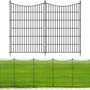 5 Panels No Dig Dog Fence Outdoor for Yard, 40 in(H) X 12 ft(L) Decorative Tall Garden Fence Animal Barrier, Rustproof Metal Wire Garden Edging and Borders, Temporary Fencing Stakes