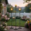 Floor Candle Holder Centerpieces for Tables,3Pcs Black Candle Holder for Pillar Candles Matte Metal Candlestick Set for Wedding Party Home Candles Holder for Ceremony Mantel Decor (Adjustable Height