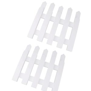 Raindrops Decorative Fences Beige Wood Plastic Uneven Edging Solid Log Fence For Garden Use, 1 Set, 47.2x11.8in