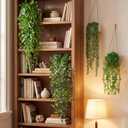 Daifunli 16 Pcs Artificial Hanging Plants Fake Hanging Ferns Plastic Fake Plants for Wall Room Garden Garland Indoor Outdoor Decor No Basket (Eucalyptus,Mandala,String of Pearls,Pea)