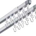 ACMEART Ceiling Curtain Track,Retractable Ceiling Track for Curtains,2.8-5.2ft,Room Divider Curtain Rod,Ceiling Rails Set with Silent Rollers and Hooks for Living room/Bedroom/Shower/RV,2 Sets