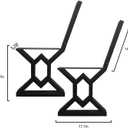 16 Inch Metal Bench Legs,Backrest Bracket Set of 2, 16" x 17.7"
