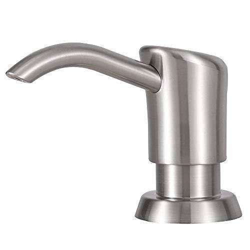 GAGALIFE Built in Sink Soap Dispenser or Lotion Dispenser for Kitchen Sink, Brushed Nickel ABS Pump Head, with 17 Ounce Large PET Soap Bottle