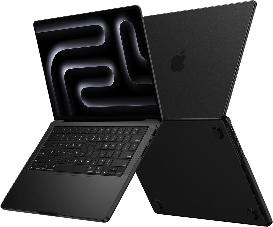 EooCoo Case for MacBook Pro 16 Inch 2026-2021 M5 M4 M3 M2 M1 Pro/Max, [Official Color Match, Anti-Slip, Drop Protection] Matte Hard Shell Laptop Cover, Matte Space Black