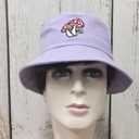 Mushroom Embroidered Bucket Hat for Women Men Girl, Light Purple Summer Travel Unisex Embroidery Beach Sun Hat Outdoor Fisherman Cap (Purple)