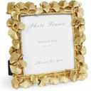 Cuspin 6x6 Picture Frame Vintage Gold Frames, Gold Ornate Leaf Textured Hand-Crafted Resin with Glass Front Antique Photo Frame for Tabletop Display, Retro Design Home Decor