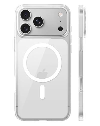 TORRAS Magnetic Slim Fit for iPhone 17 Pro Case 6.3 inch, Ultra-Thin, Compatible with MagSafe, Lightweight Matte Anti-Scratch Hard PC Cover Phone Case for iPhone 17 Pro OriginFit, Clear