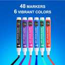 Arts Pal Dry Erase Markers, 48 Count 6 Vibrant Colors, Chisel Tip, Low Odor, Easy Erase, Whiteboard Markers for Classroom, Office, Home, Teachers, Kids, Creative Projects, Back to School Supplies