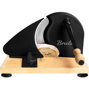 Manual Bread Slicer for Homemade Sourdough Bread, Adjustable Thickness&Evenly Slicing, Hand Crank Bread Slicer with Scale Line and Suction Cup, Serrated Blade Design, Patent:USD105861 (Black)