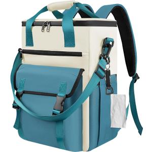 Cooler Backpack, 36 Cans Insulated & Leak Proof Backpack Cooler for Women, Stylish & Portable & Waterproof Cooler Bag, Soft Ice Chest Lunch Box for Beach Picnic Outdoor Travel Work (Teal)