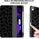 Compatible with iPad Air 11 Inch Case M4/M3/M2(2026/2025/2024),Compatible with iPad Air 5th/4th (2022/2020) Generation 10.9 Inch Case Pencil Holder Cute Women Girls-Black Leopard Cheetah