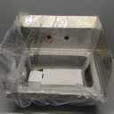 WILPREP Commercial Hand Sink, NSF Stainless Steel Sink Commercial Utility Sink with Gooseneck Faucet and Strainer, 17x15 Inch Wall Mount Kitchen Sink for Restaurant Bar RV Bathroom Laundry Room