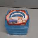 Kamay's 3-Tier Transparent Stackable Adjustable Compartment Slot Plastic Craft Storage Box Organizer Snap-Lock Tray Container 3 Sizes (Medium 18 Compartment, Blue)