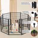 Dog Playpen, 40 inch 8 Panels Dog Fence Outdoor Heavy Duty Dog Pen for Large/Medium/Small Dogs, Indoor Puppy Playpen with Door Portable Pet Fence for RV Camping, Yard