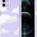 MOSNOVO Case for iPhone 12 & iPhone 12 Pro, [Buffertech 6.6ft Military-Grade Drop Protection] [Anti Peel Off Tech] Clear TPU Bumper Phone Case Cover Design - Cloud