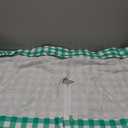 Sorfey Vinyl Umbrella Rectangle Fitted Tablecloth Cover, Checkered Design, Flannel Backed Lining 24x48 Inch, Green