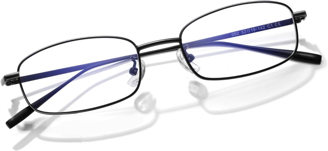 Retro Blue Light Blocking Glasses Lightweight Siren Style Protection Anti Eyestrain TV Computer Gaming for Women Men (Black)