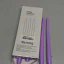 12-Pack Taper Candles (10-Inch) Dripless & Smokeless Long Burning (8 Hours) Unscented Hand Poured Wax Candlesticks for Weddings, Dinner Parties, & Home Decor (Purple)