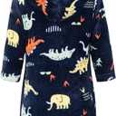 Kids Little Boys Girls Cartoon Hooded Bathrobe Toddler Robe Pajamas Sleepwear, 2-3Y