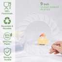 U-QE 100 Pieces Clear Plastic Plates - 9 Inch Clear Disposable Plates - Washable & Reusable - Premium Hard Plates - Party Supplies for Birthdays, Celebrations, Travel, Wedding, Party and Events