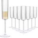 Joyido 36PCS Plastic Champagne Flutes Ribbed for Weddings & Parties