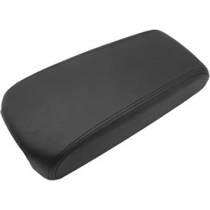 Black Leather Center Console Armrest Lid Cover Box, Leather Armrest Cover Center Console Cushion, Replacement for Altima 2013-2018