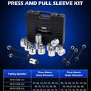 Orion Motor Tech Bushing Press Kit, 27pc Pull and Press Sleeve Kit for LCV HGV Engine Cars Vehicles with 22 Press Sleeves, Seal Bearing Bushing Removal Tool Kit with 5 Pulling Spindles with Nuts Case