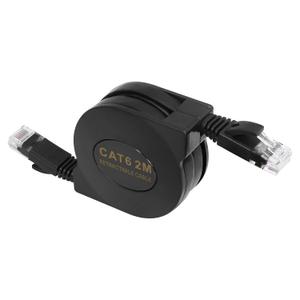 CAT6 Retractable Ethernet Cable 6.6FT - High-Speed RJ45 Cable with Flexible Rubber Coating, Black Plastic Housing, 10Gbps Network Cable for Lag-Free Gaming, Streaming & Office Use