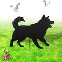 Qualirey 1 Set Lone Dog Decoy, Goose Deterrent, Dog Decoy to Keep Away Pests for Outdoors, Replica Visual Scare Device, Yard Ornaments