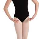 Capezio girls Cotton Short Sleeve athletic leotards, Black, 12 14 US