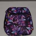 Bible Cover for Women, Bible Holder, Bible Cover Carrier Carrying Organizer Bag, God is Within Her She Will Not Fall, Zipper and Pockets for Standard Size Bible, Gift for Women(Pink1)