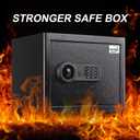 Safe Box 1.2 Cuft Fireproof Waterproof Home Safe, Keypad Medium Lock Box Cabinet Safes, Solid Alloy Steel Office Hotel Home Safe, Black