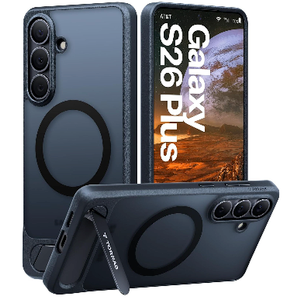 TORRAS Strong Magnetic & Seamless Stand for Samsung Galaxy S26 Plus Case, Fit for MagSafe, Mil-Grade Drop Protection, Adjustable Kickstand for Samsung Galaxy S26+ Case, Translucent Back/Black Edge