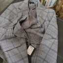Mina Self Women's 2026 Plaid Houndstooth Blazer - Lightweight Fully Lined Button Casual Daily Office Work Jacket with Pockets, XL
