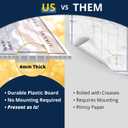 Giant Dry Erase Check - 16" x 32", Reusable Big Oversized Blank Check for Presentation - Great Photo-Op for Fundraisers, Charity & Donation Events, 32"x16"