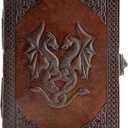 Handmade Leather Double Dragon Journal | Writing Notebook Diary | Bound Daily Notepad for Men & Women Unlined Paper Medium, Writing pad for Artist, Sketch (8 x 6, Brown)