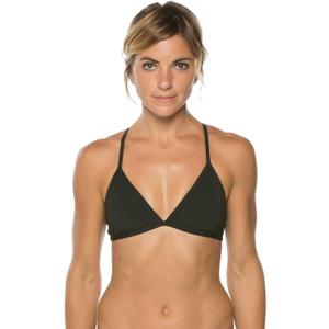 JOLYN Triangle Tie-Back Athletic Bikini Top for Competitive Swimming, Lifeguarding, Medium Coverage Women's Swimsuit Top (X-Large, Black)