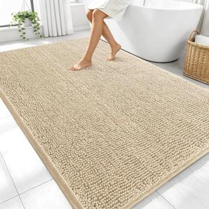 OLANLY Large Bathroom Rugs 70x46, Extra Soft Absorbent Chenille Bath Rugs